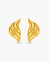 Pair of gold earrings on a white background